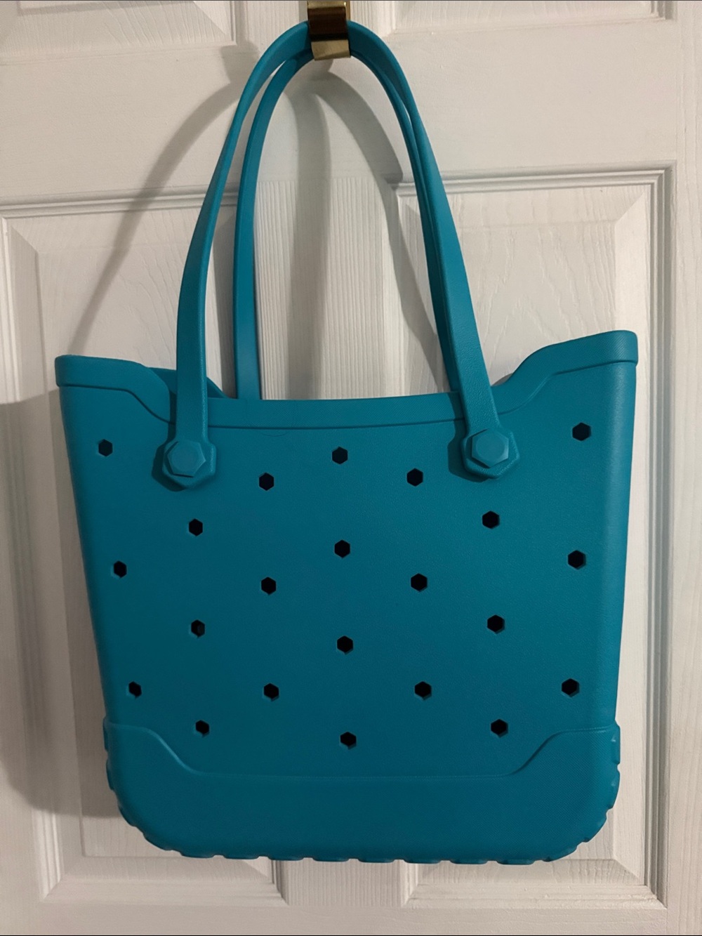 Teal Perforated Everyday Tote Bag - Women's Shoulder Bag